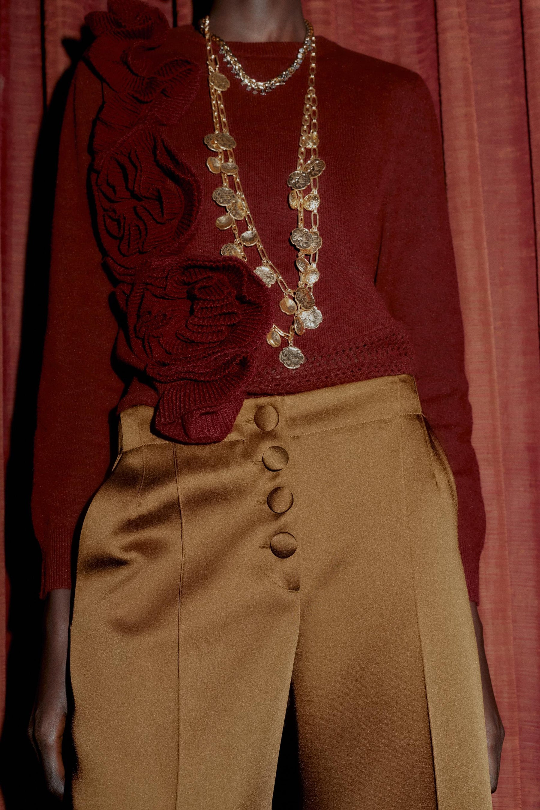 Satin Wide-Leg Trousers