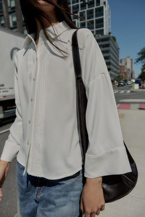 Crepe Shirt with Pintucks