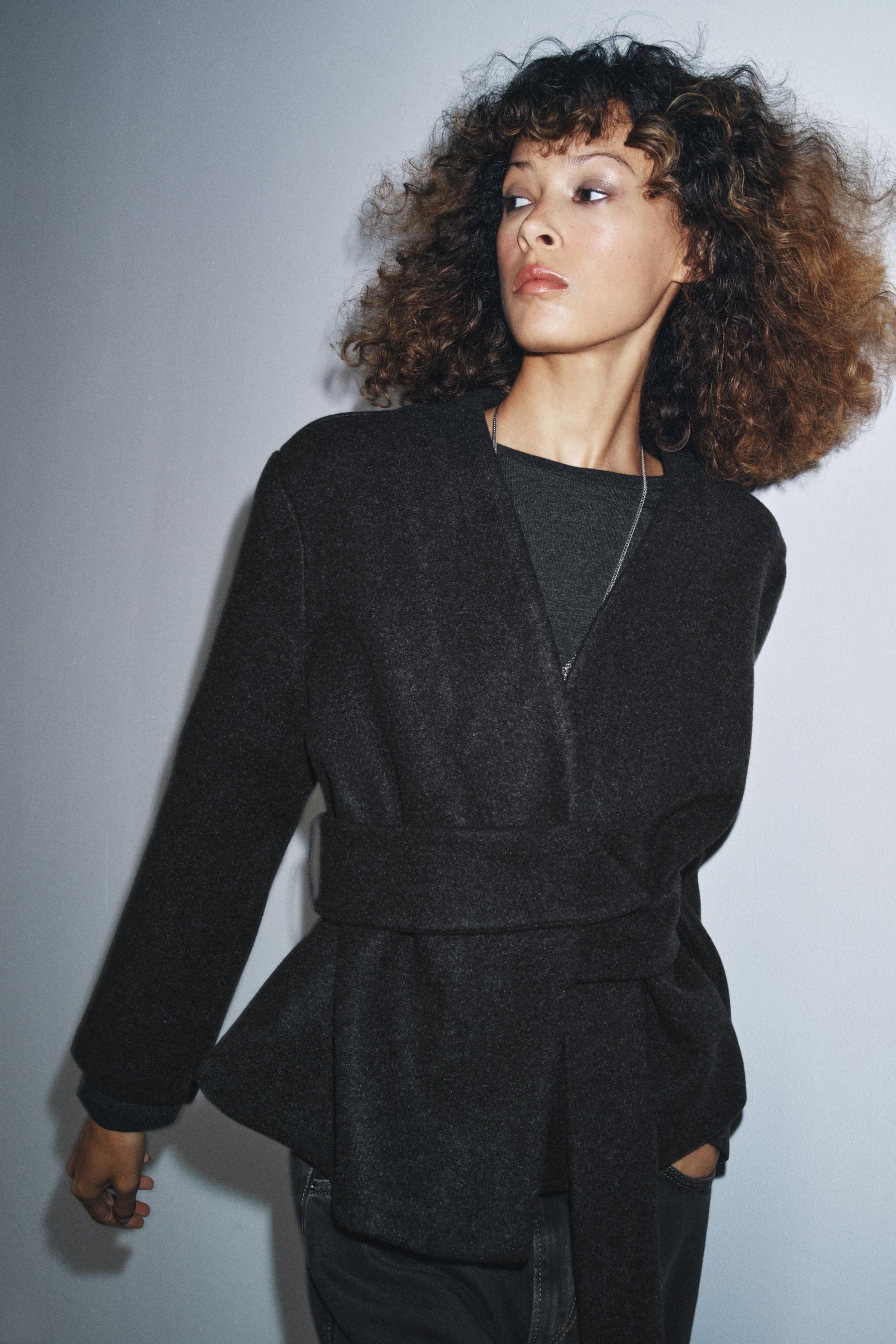 Belted Soft-Touch Jacket