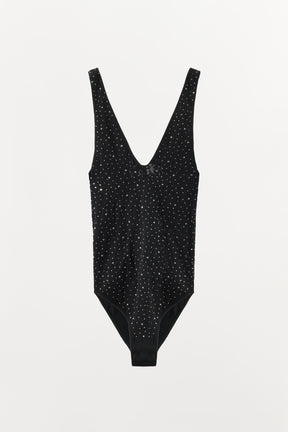 RHINESTONE LACE BODYSUIT