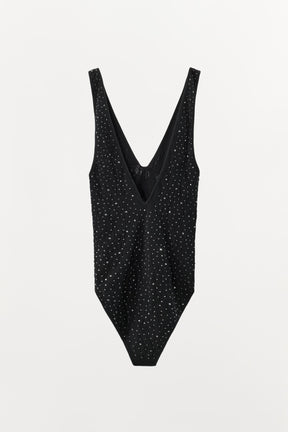 RHINESTONE LACE BODYSUIT