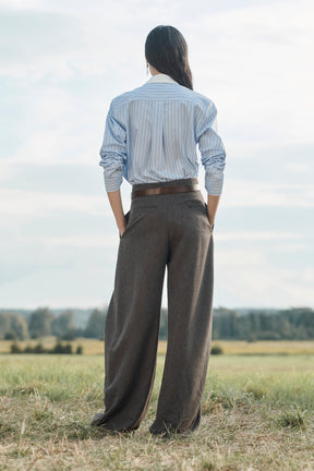 Wool Pleated Volume Trousers