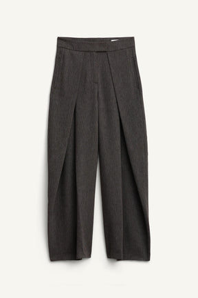 Wool Pleated Volume Trousers