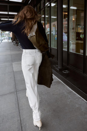 CONTRAST TOPSTITCHING TROUSERS