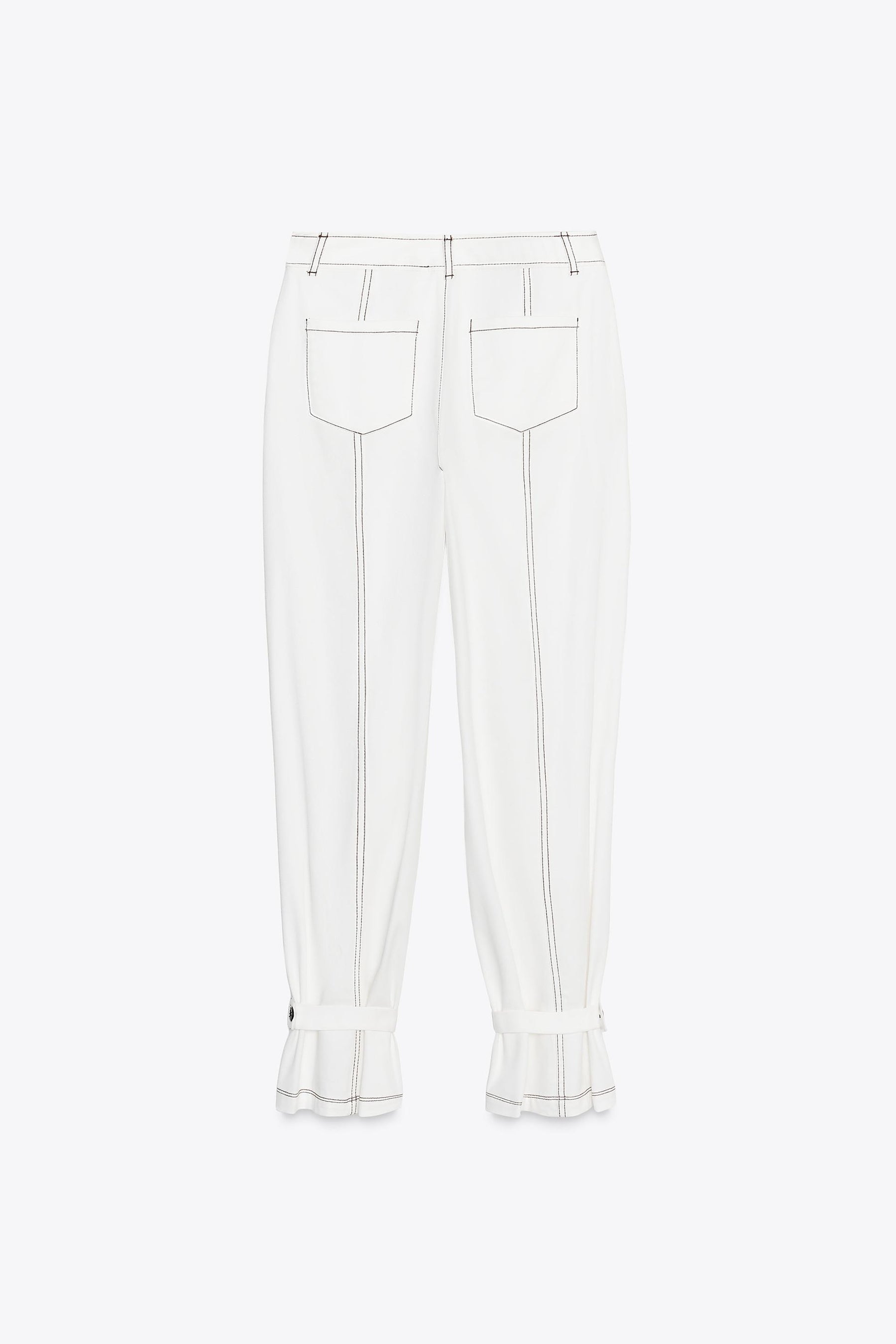 CONTRAST TOPSTITCHING TROUSERS