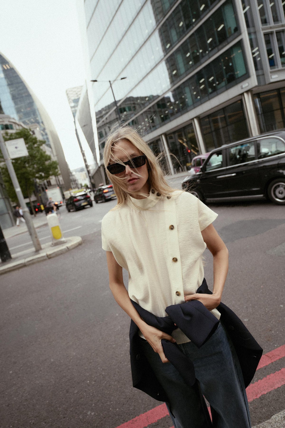 Contrast Button Shirt