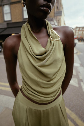 Knot-Detail Halter Top