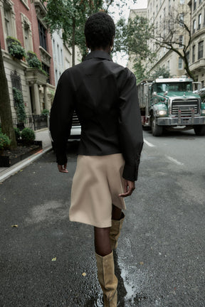 Pleated Poplin Shirt