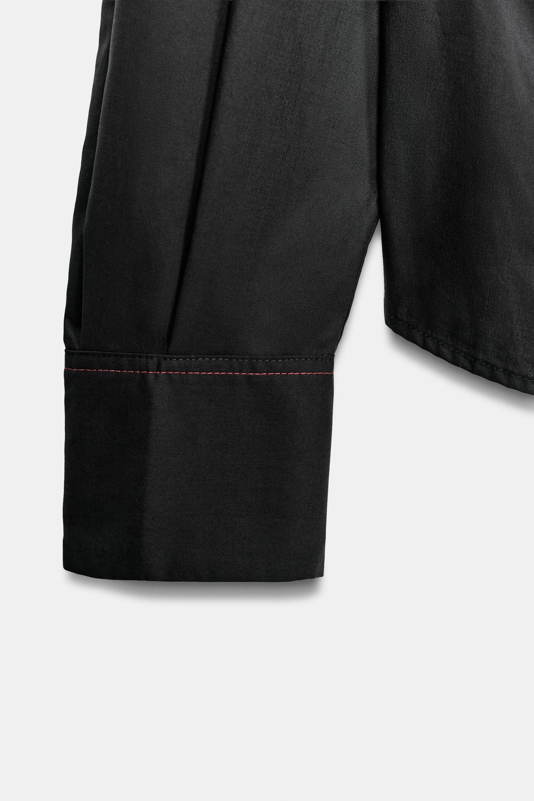 Pleated Poplin Shirt