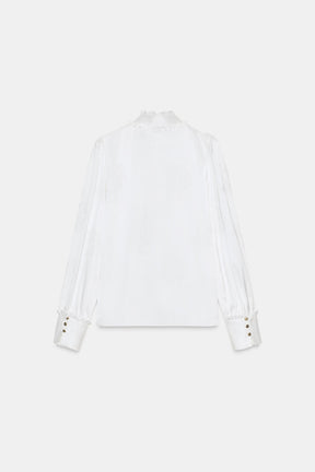 JACQUARD SATIN BLOUSE