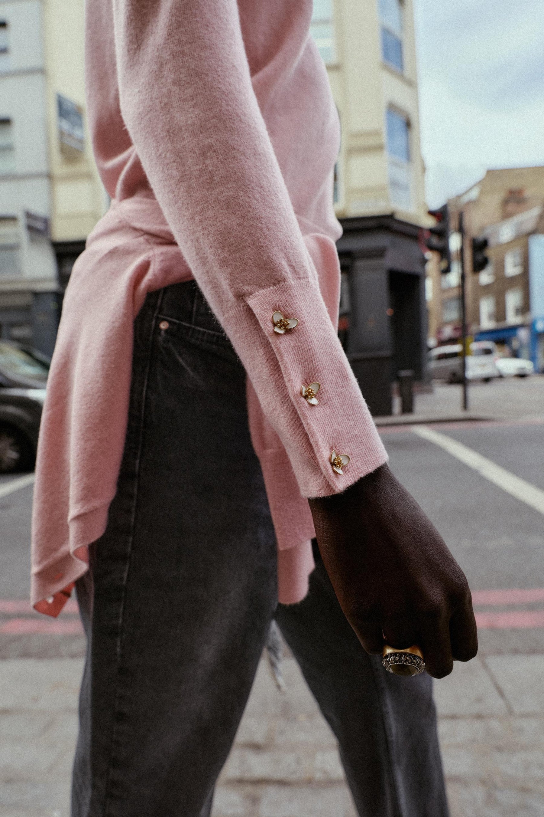 FLORAL BUTTON KNIT JUMPER