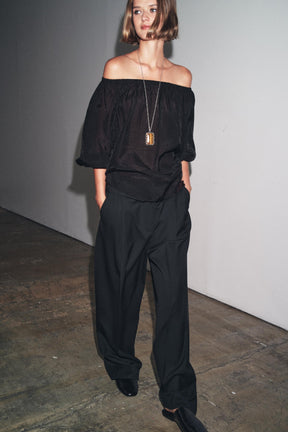 Off-the-shoulder knit top