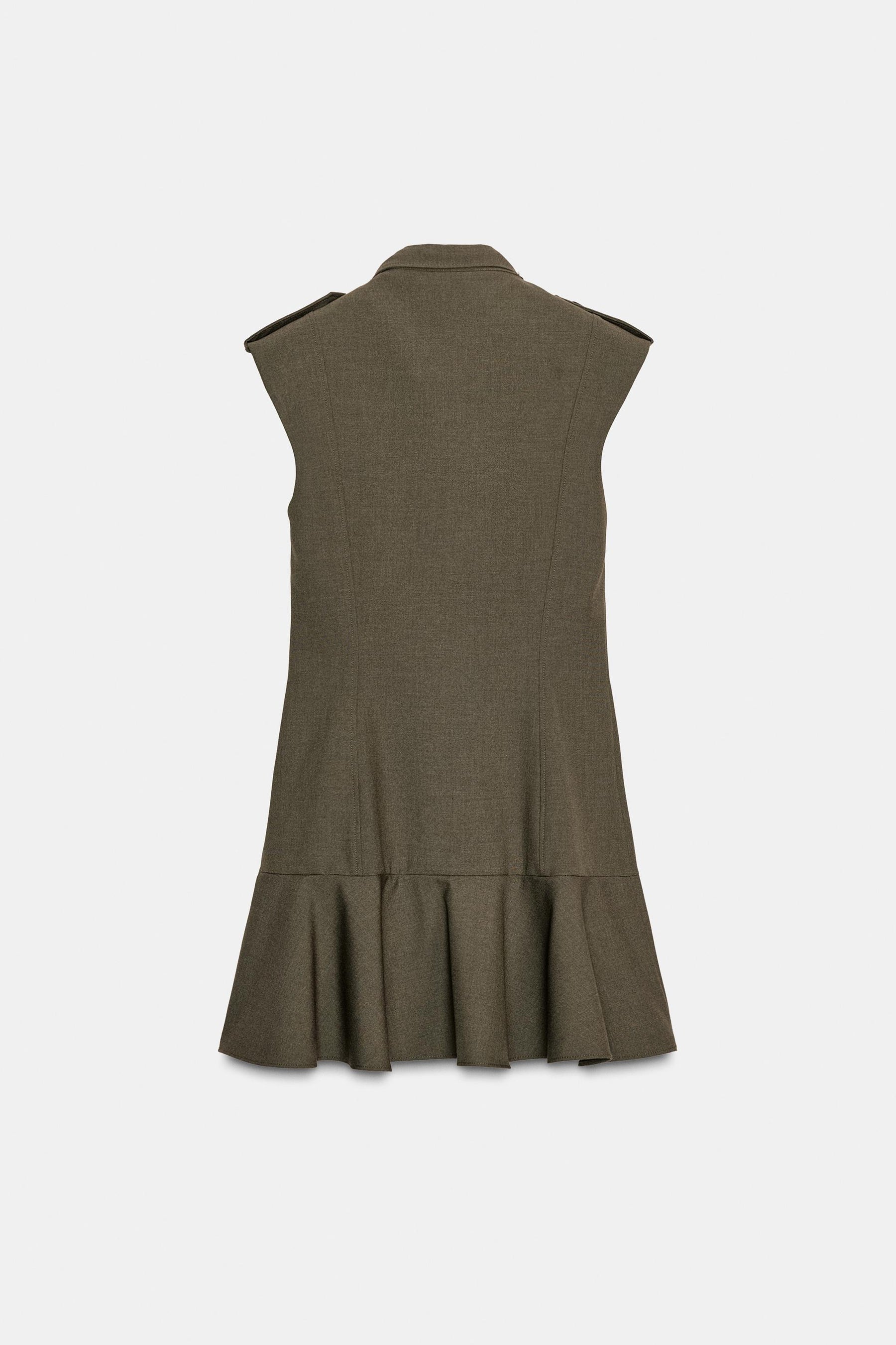 SHORT DRESS WITH SHOULDER PADS AND RUFFLES - Image 7