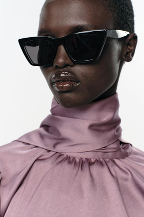 Satin Bow-Accent Shirt