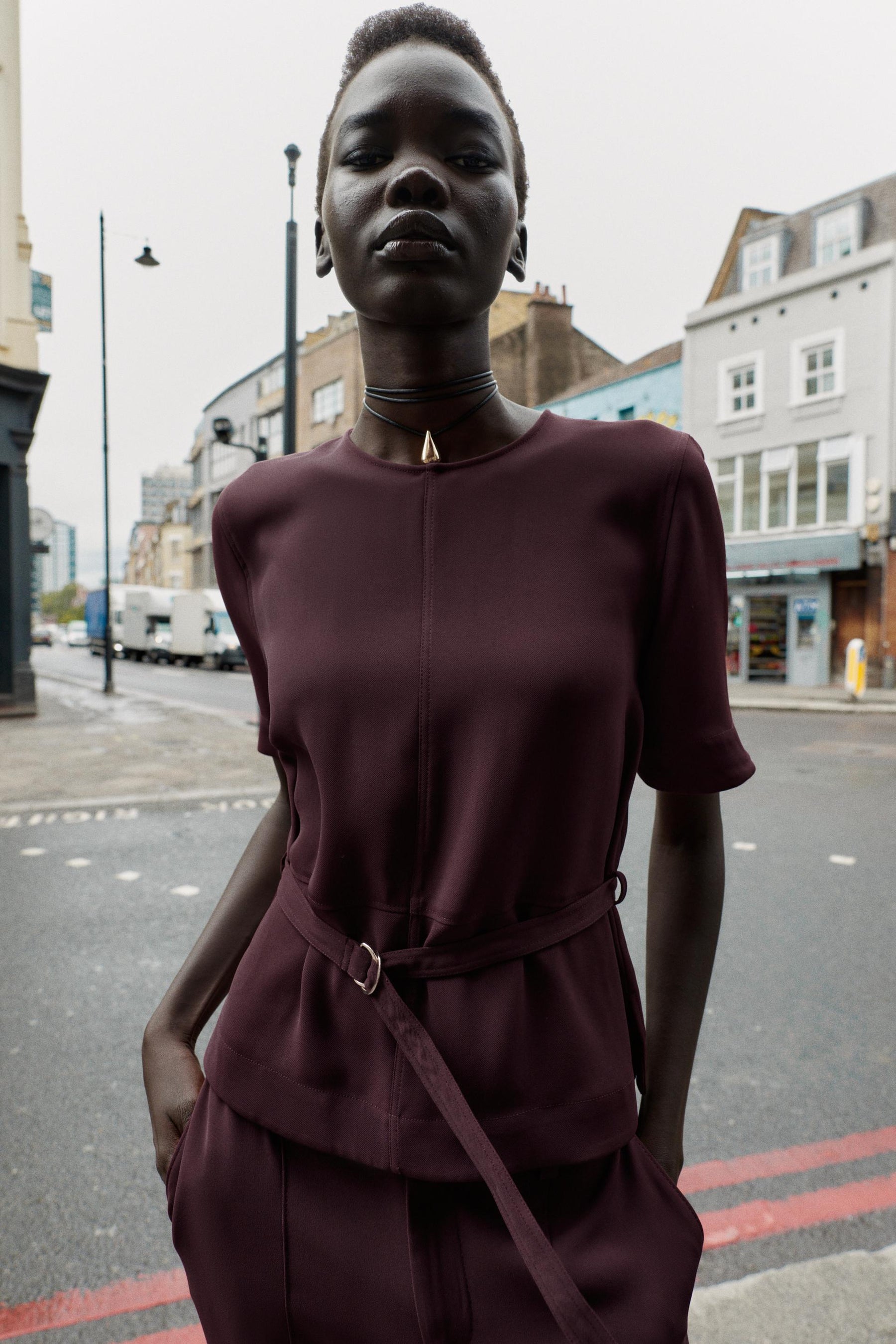 Belted Short Sleeve Top