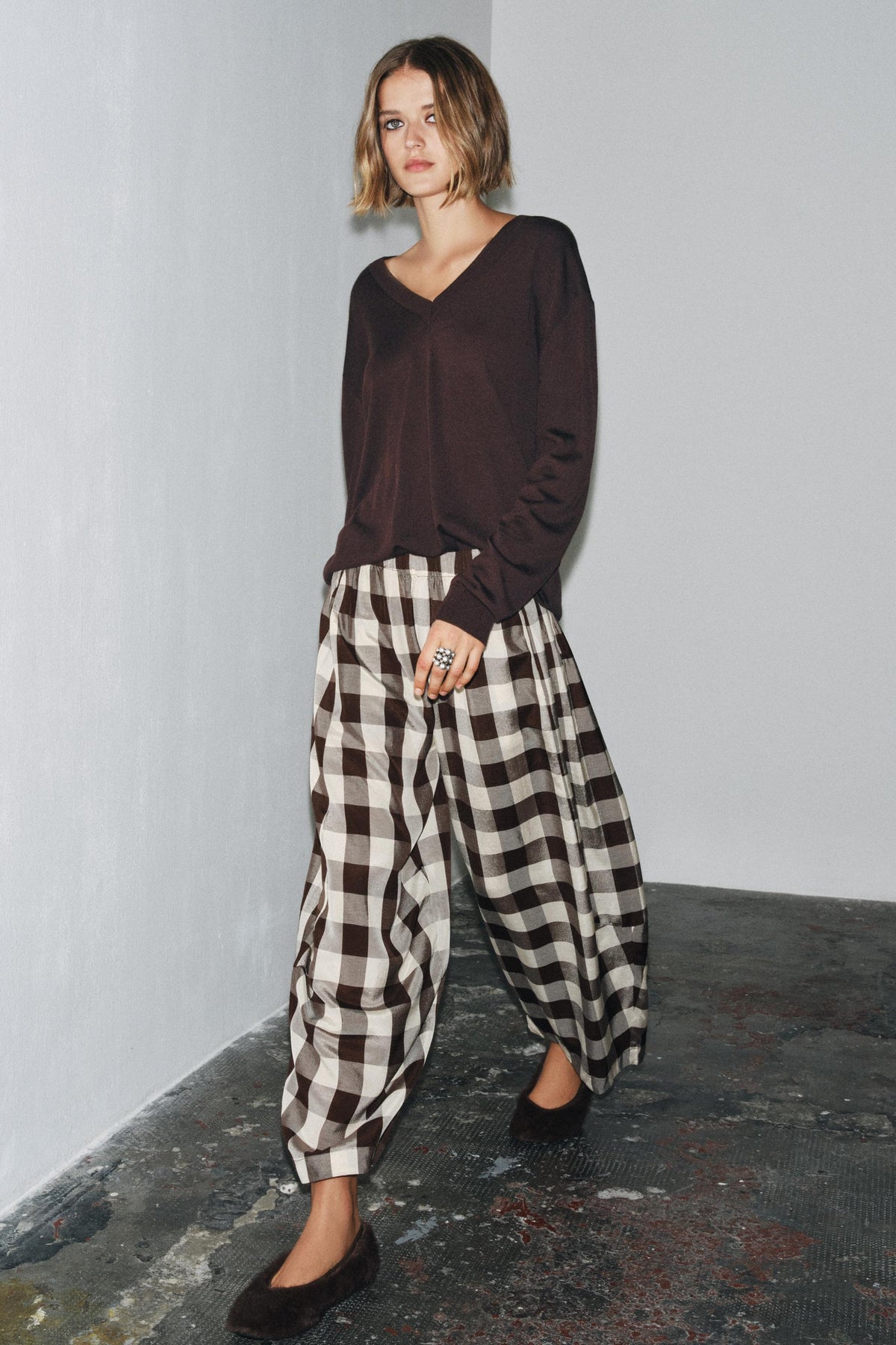 Gingham Check Trousers