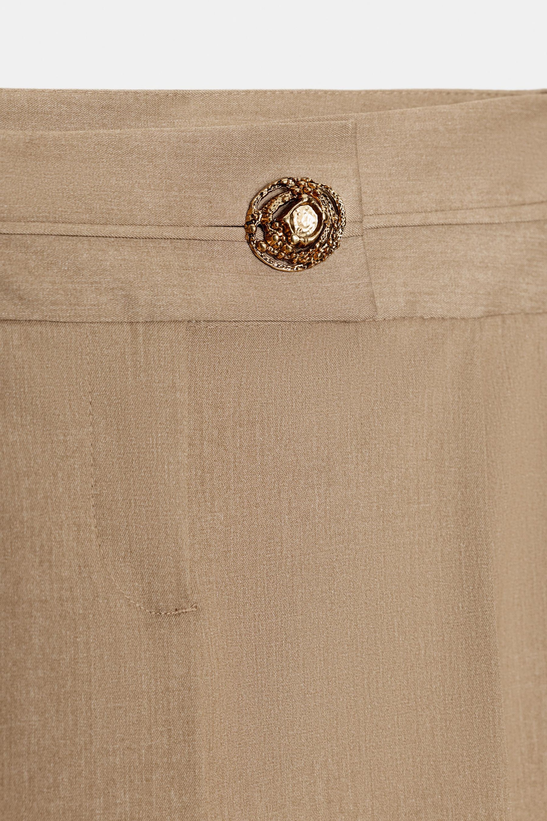 Wide-Leg Trousers with Buttons