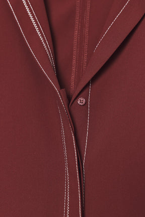 Shirt with Contrast Topstitching