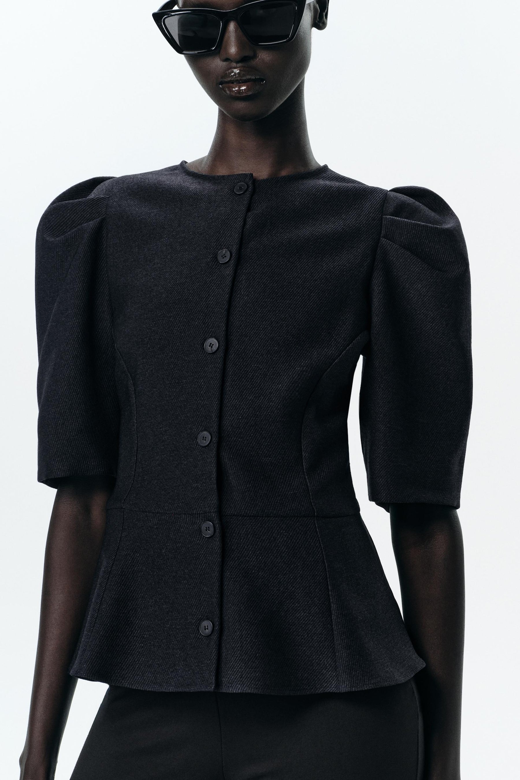 Peplum Puff Sleeve Top