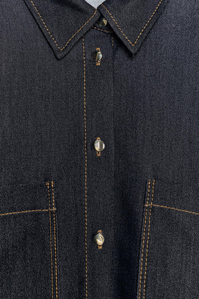 Oversized Shirt Contrast Stitching