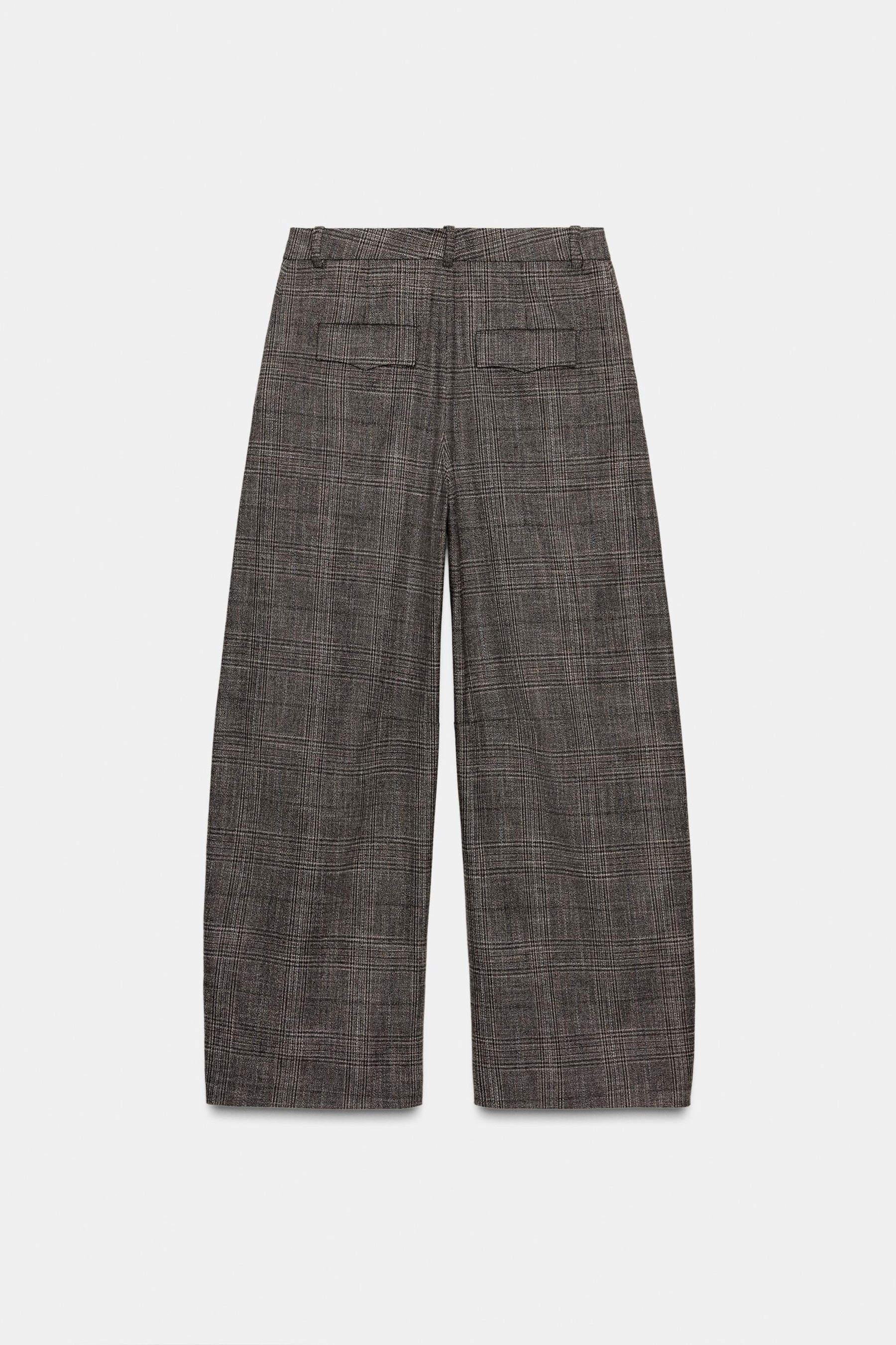 Checked Wool Balloon Trousers
