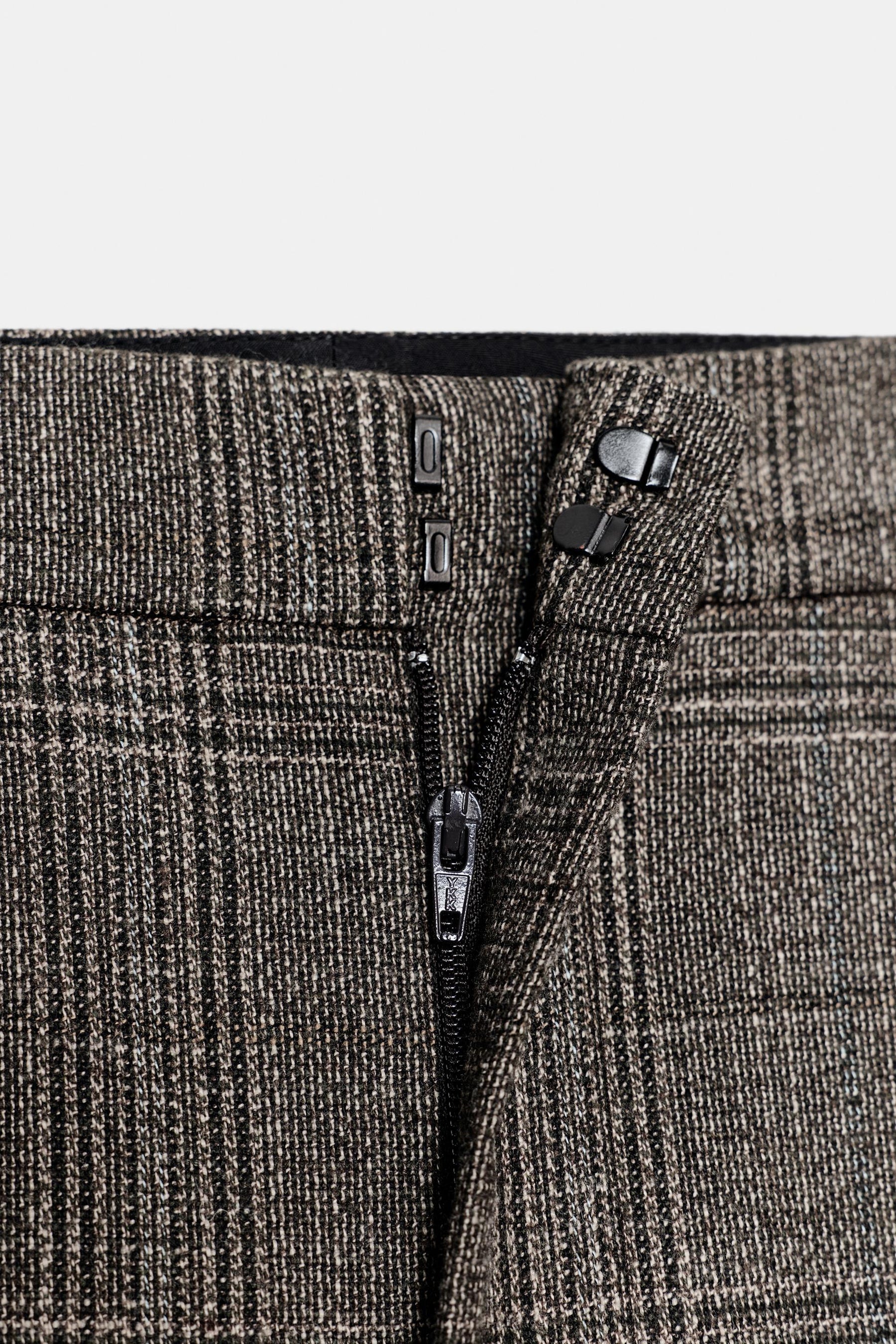 Checked Wool Balloon Trousers