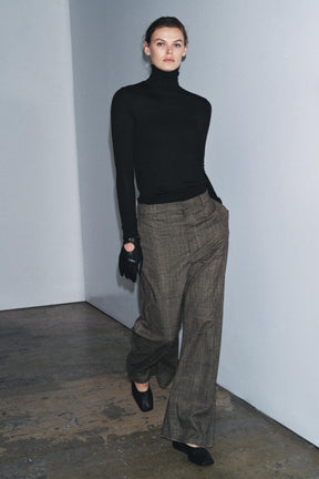 Checked Wool Balloon Trousers