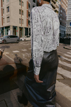 Printed Piped Blouse