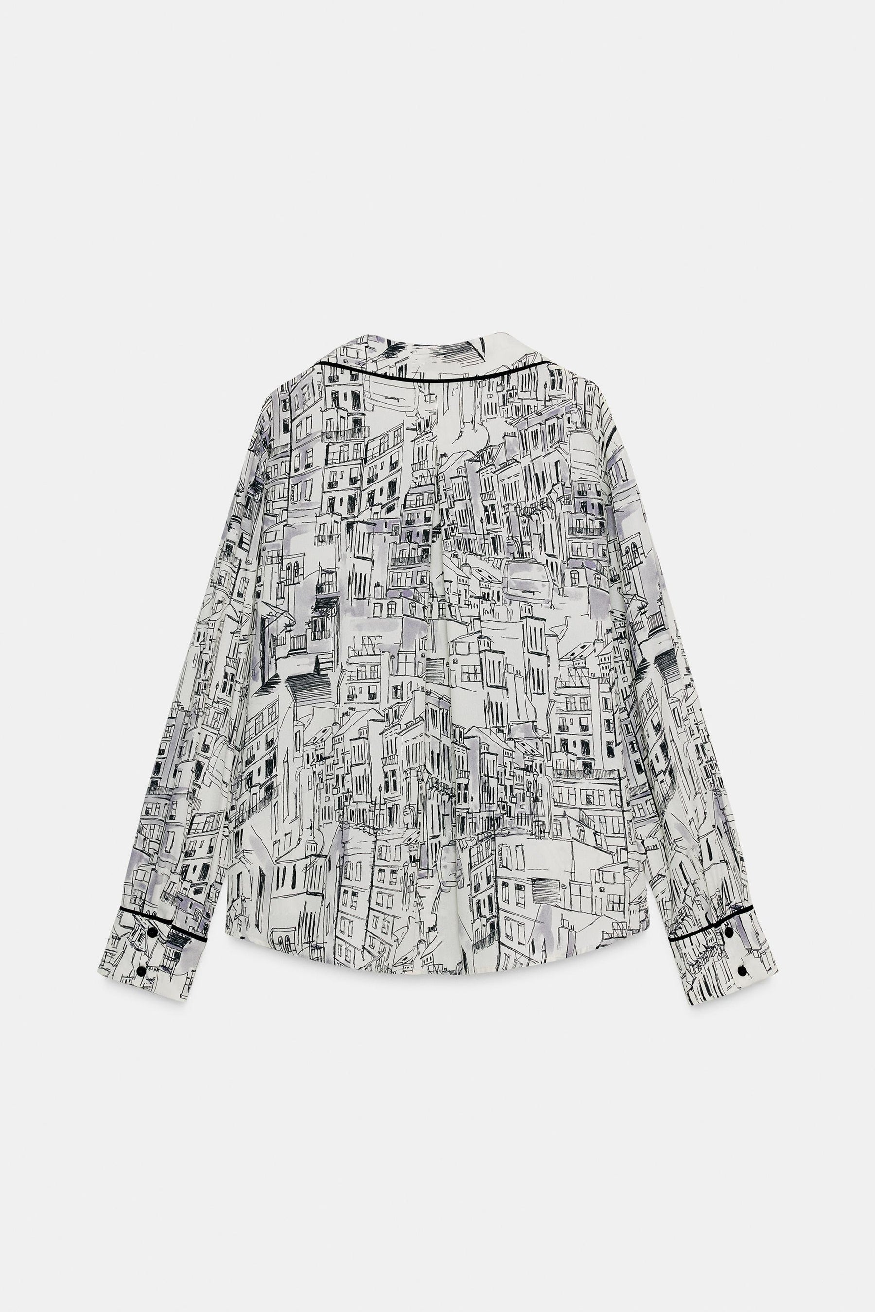 Printed Piped Blouse