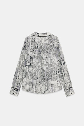 Printed Piped Blouse