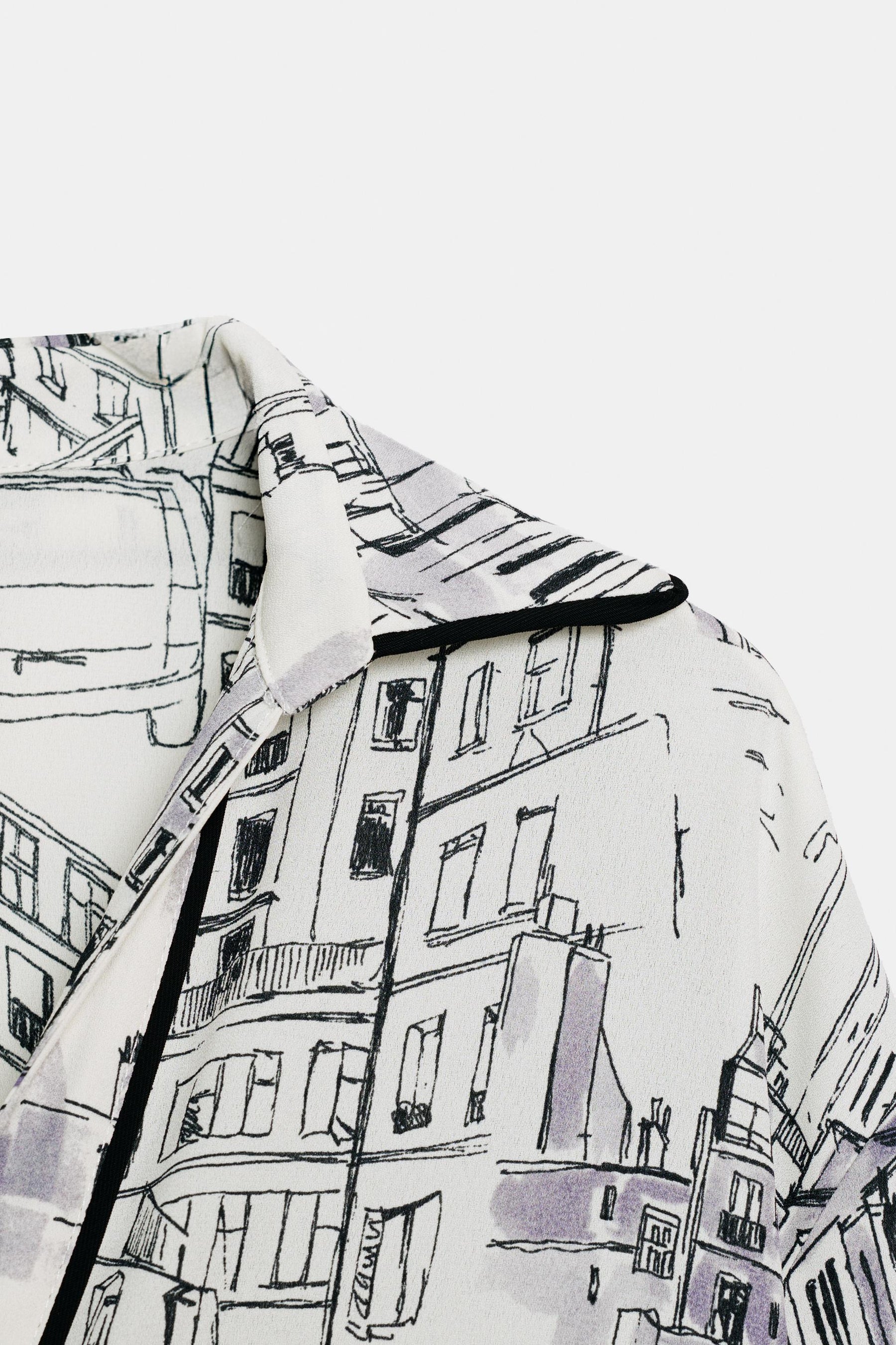 Printed Piped Blouse