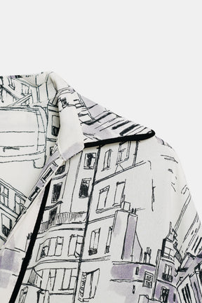 Printed Piped Blouse