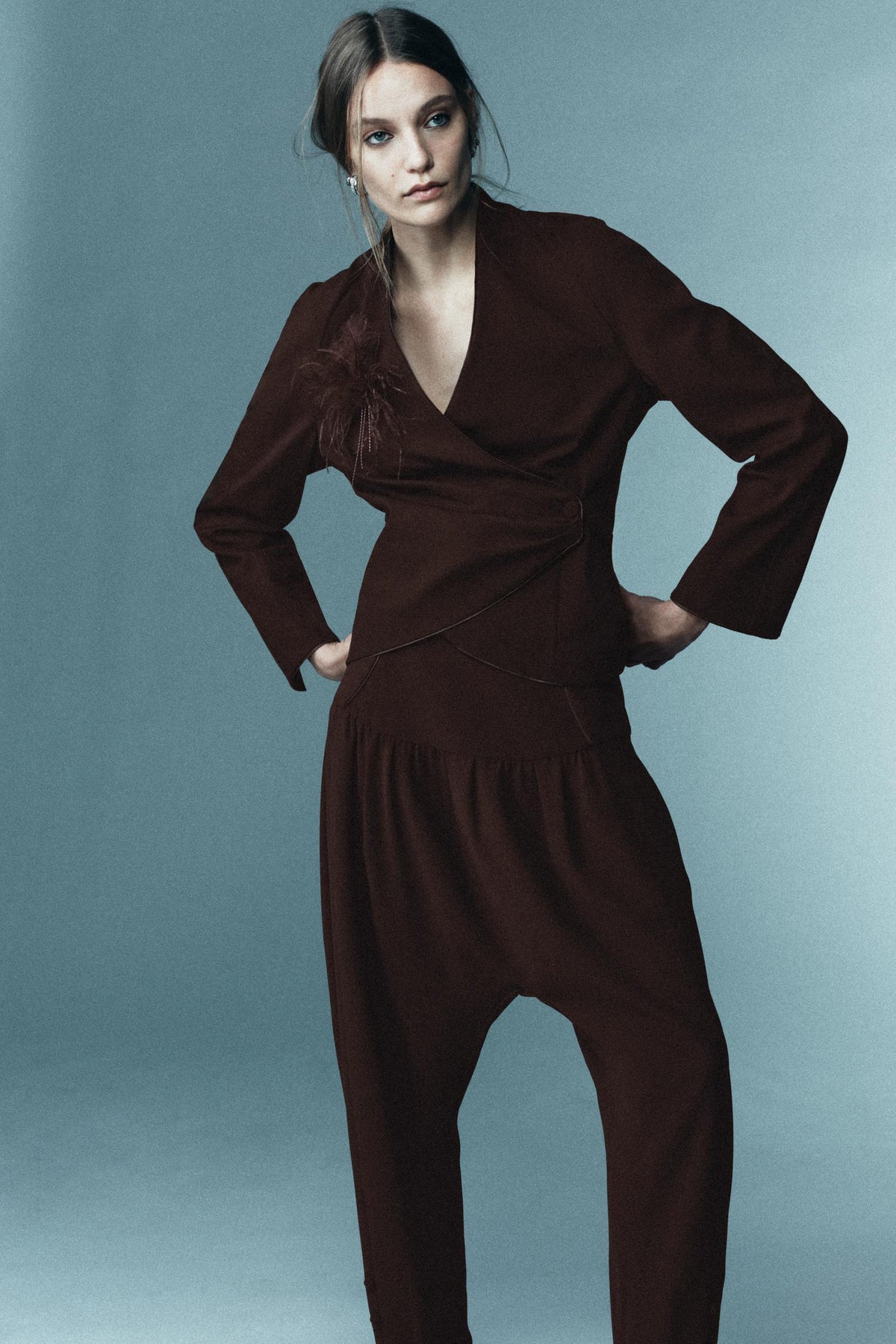 Draped Feather Shirt