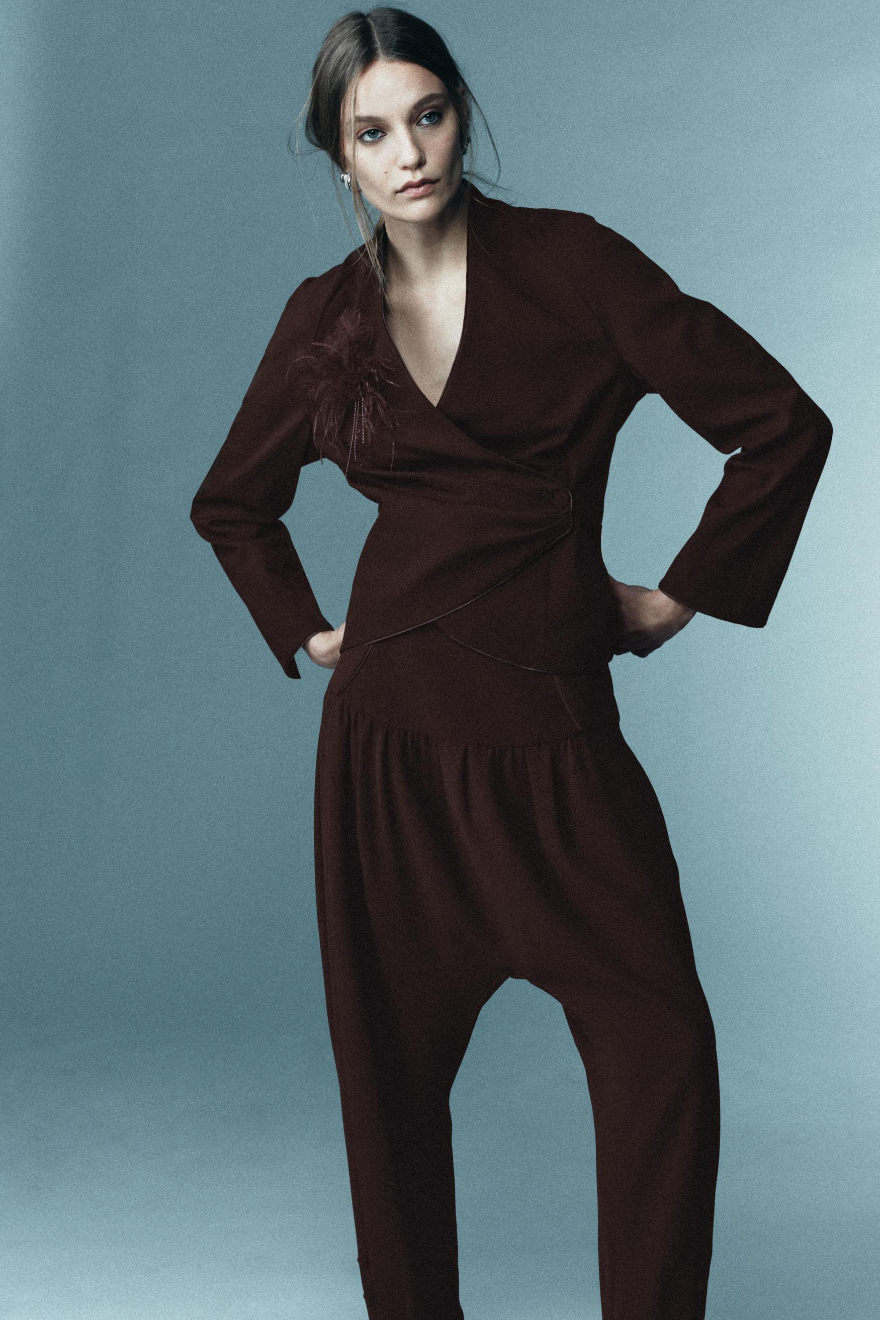 Draped Feather Shirt