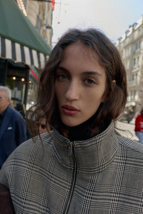 Houndstooth Bomber Jacket