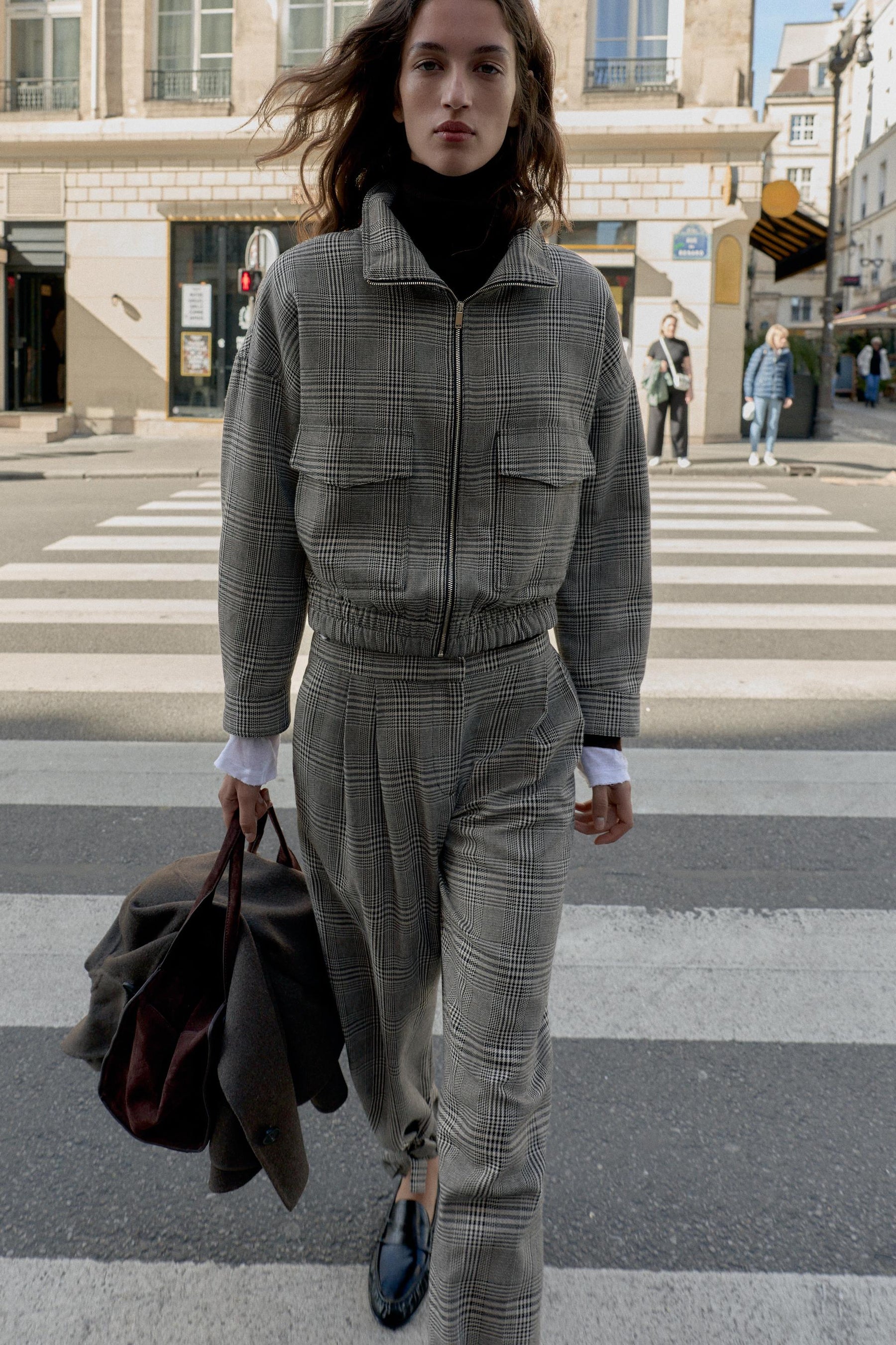 Houndstooth Bomber Jacket