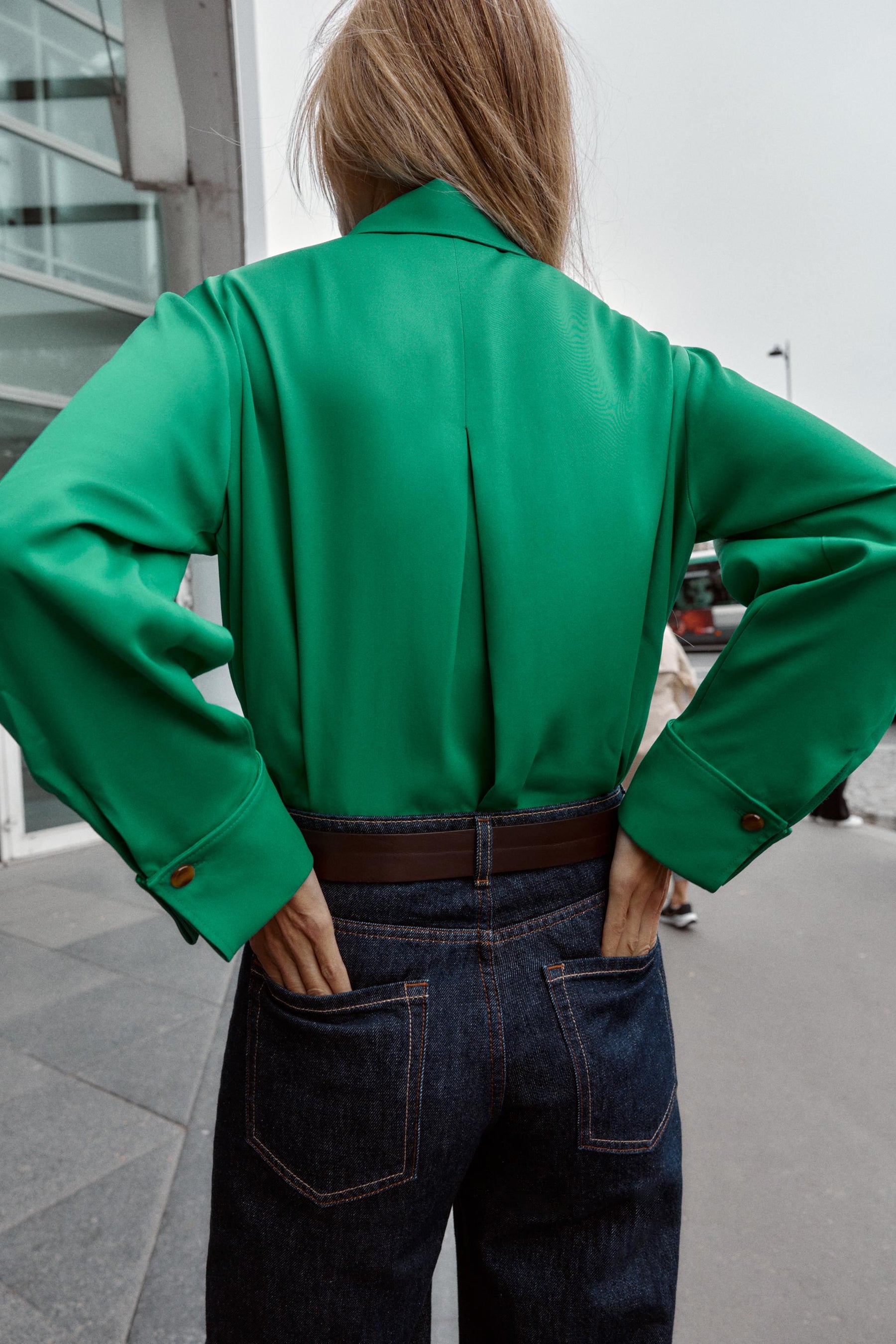 Satin Shirt with Pocket