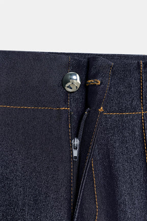 Contrast Topstitched Bootcut Trousers