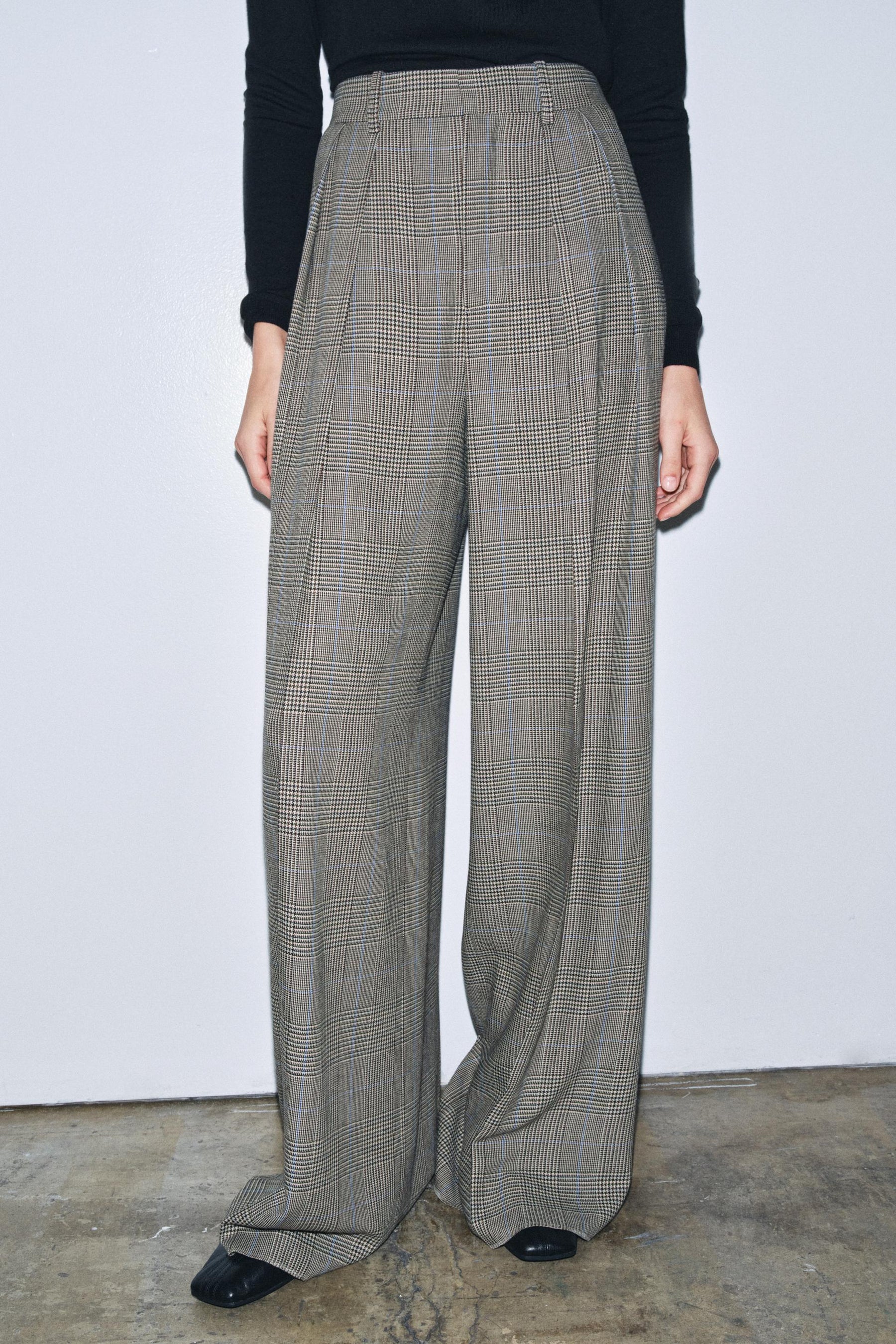 Wide-Leg Trousers with Darts