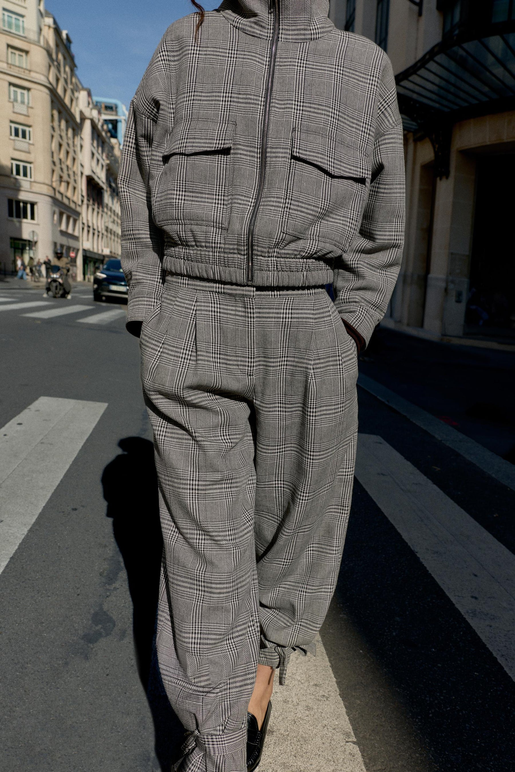 HOUNDSTOOTH TIE-HEM TROUSERS