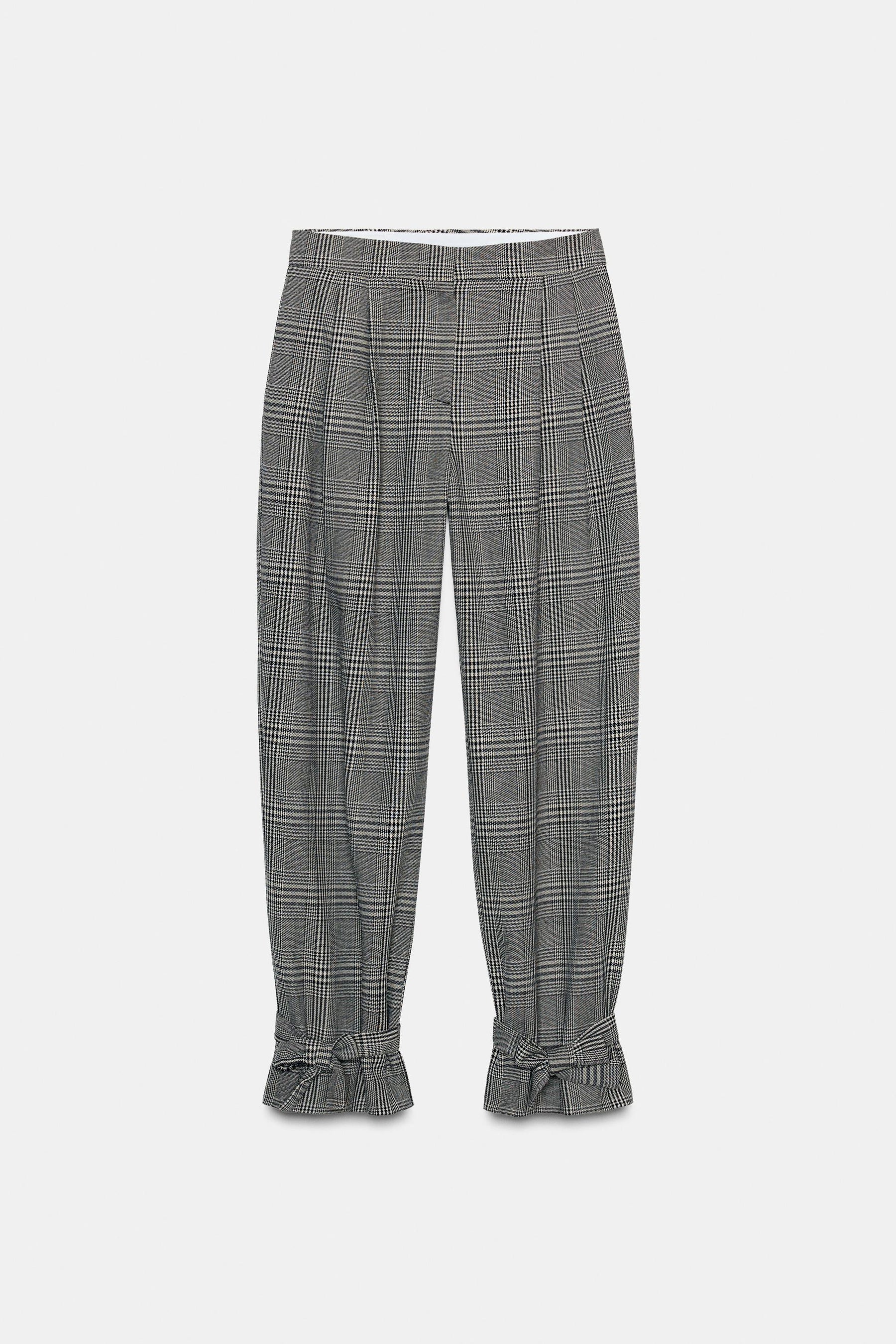 HOUNDSTOOTH TIE-HEM TROUSERS