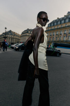 ASYMMETRIC SATIN TOP