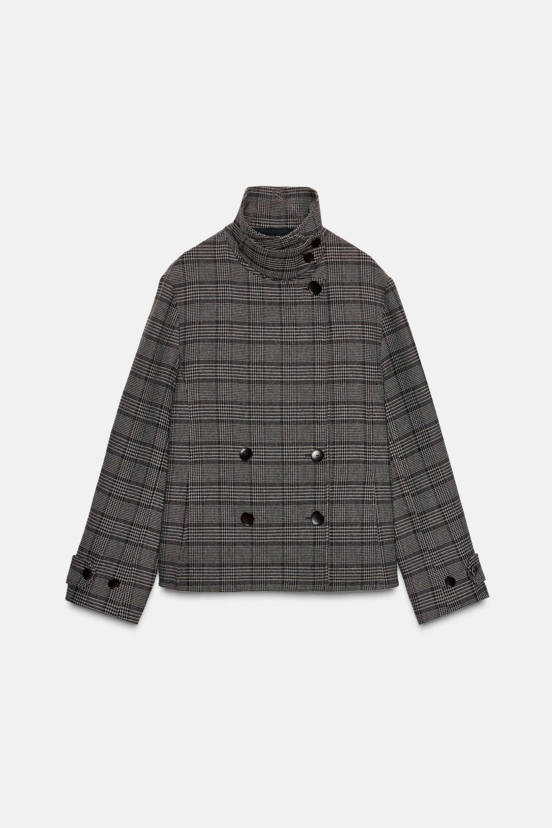 CHECKED DOUBLE-BREASTED JACKET