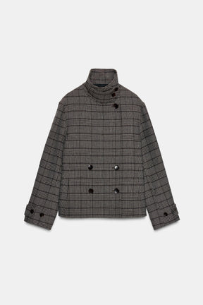 CHECKED DOUBLE-BREASTED JACKET