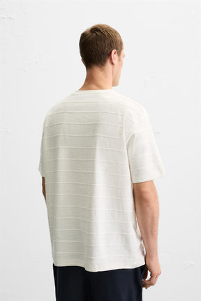 STRIPED IRREGULAR TEXTURE T-SHIRT - Image 3