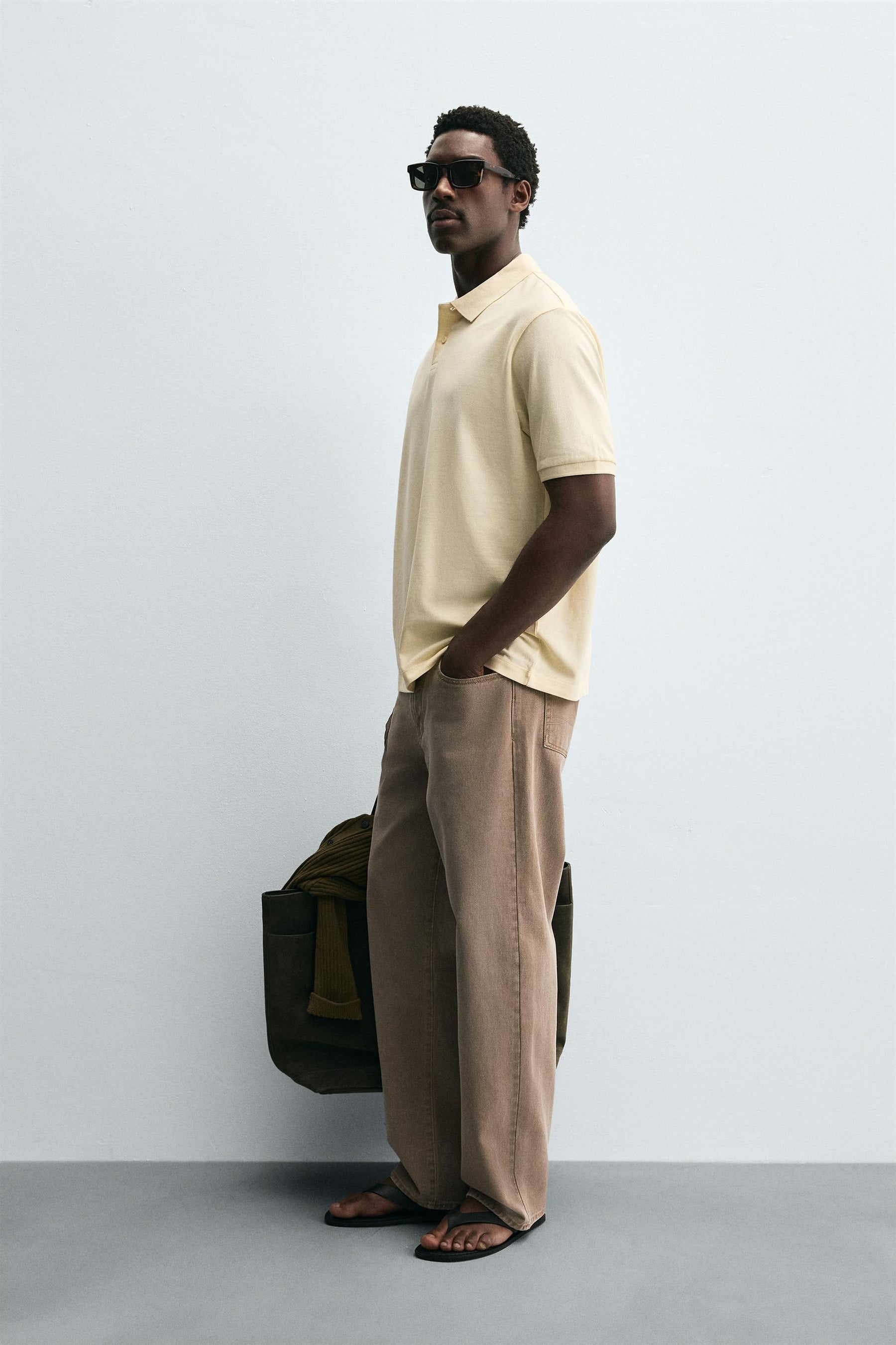 WASHED TEXTURED PIQUÉ POLO SHIRT - Image 4