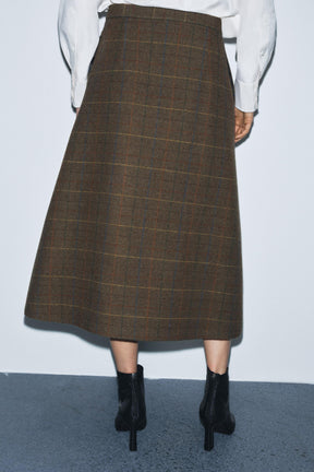 Wool Check Skirt