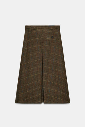 Wool Check Skirt