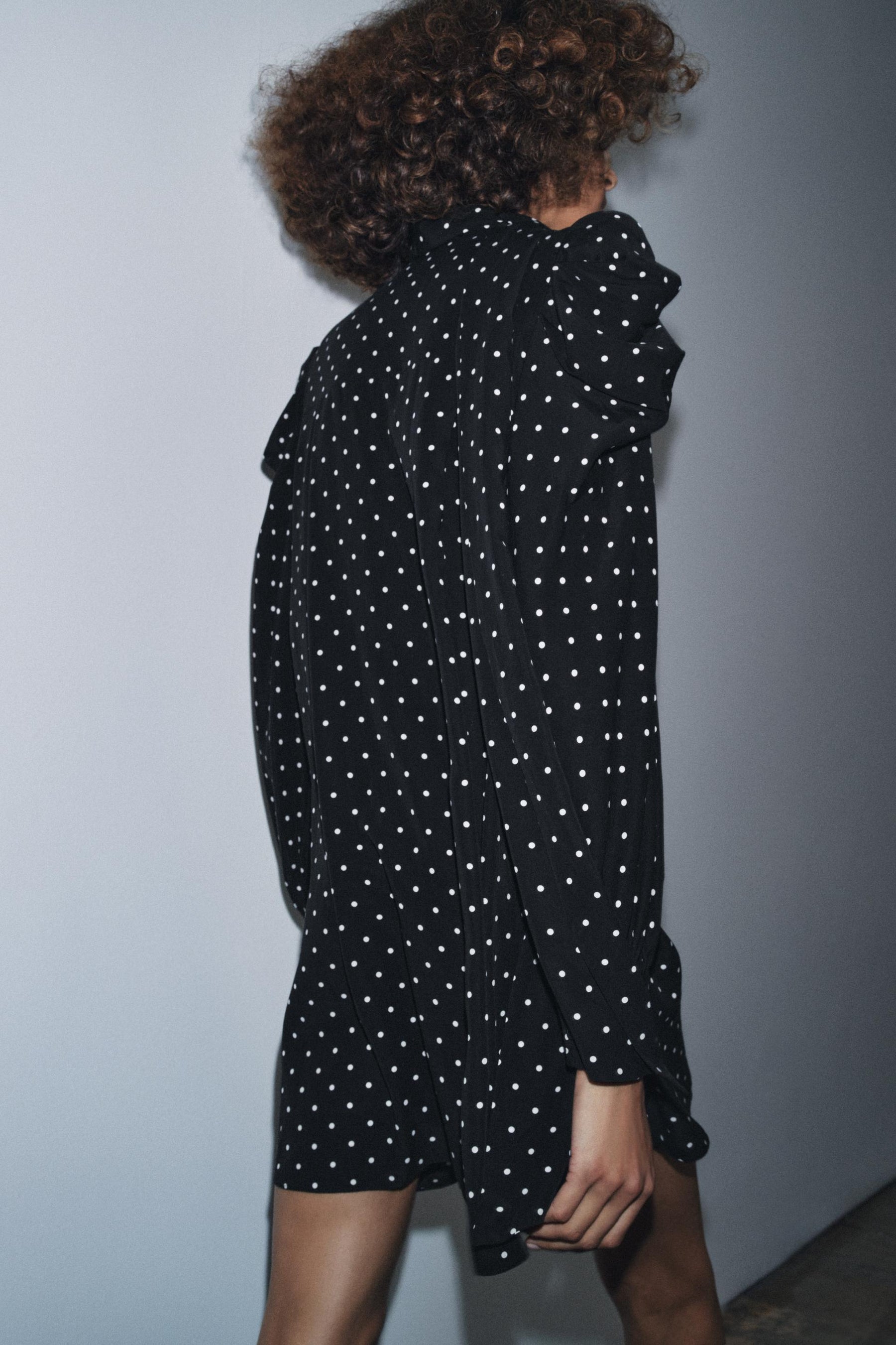 ZW COLLECTION POLKA DOT DRESS WITH SCARF DETAIL - Image 3
