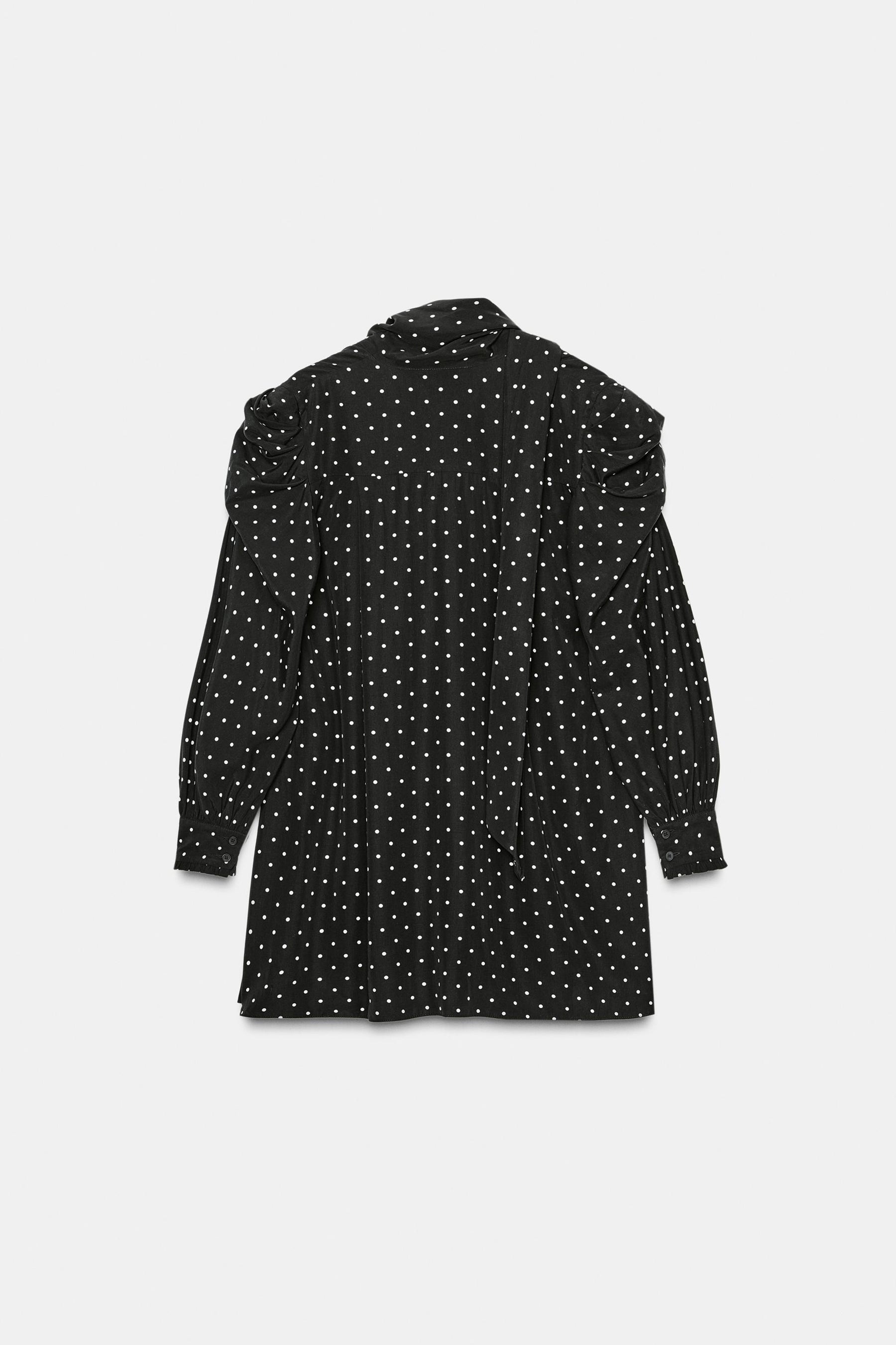 ZW COLLECTION POLKA DOT DRESS WITH SCARF DETAIL - Image 6